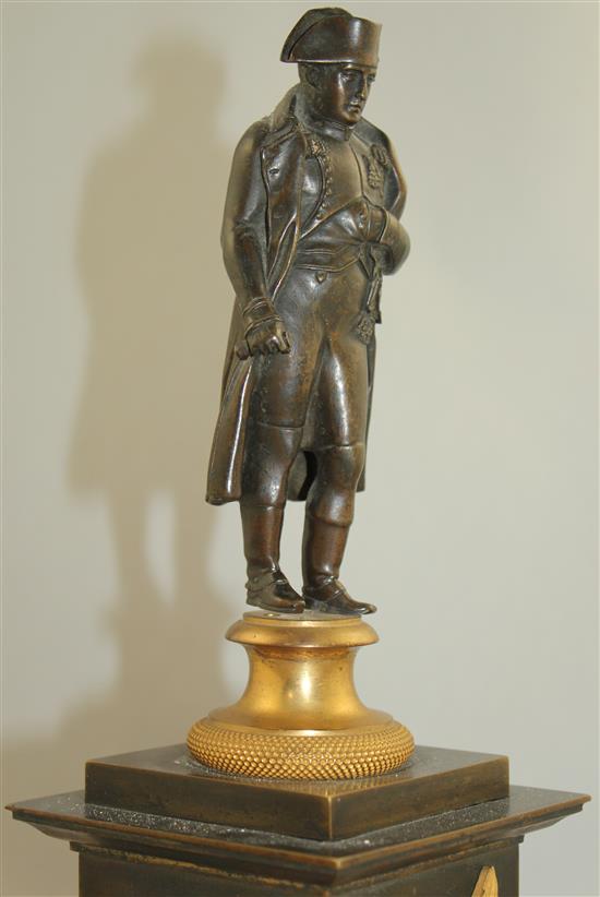 A late 19th / early 20th century French bronze and ormolu figure of Napoleon, 12.5in.